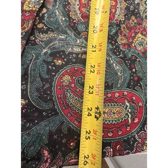 Vtg Notations Paisley Boho Silk Like Long Sleeve Button Up Size Small - Picture 4 of 7
